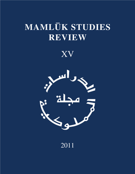 Mamluk Studies Review XV (2011)
