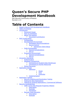 Secure PHP Development Handbook PHP Security Community of Practice Revision V1.0