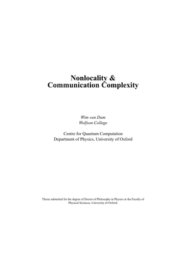 Nonlocality & Communication Complexity