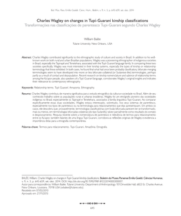 Charles Wagley on Changes in Tupí-Guaraní Kinship Classifications Transformações Nas Classificações De Parentesco Tupi-Guarani Segundo Charles Wagley