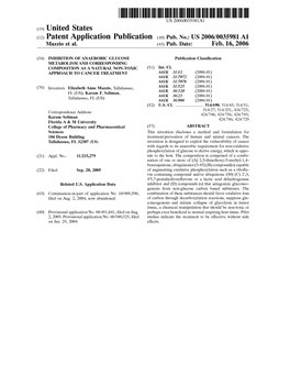 (12) Patent Application Publication (10) Pub. No.: US 2006/0035981 A1 Mazzio Et Al