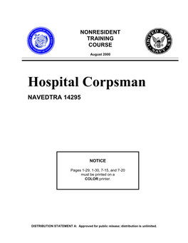 Hospital Corpsman (Part 1 of 3)