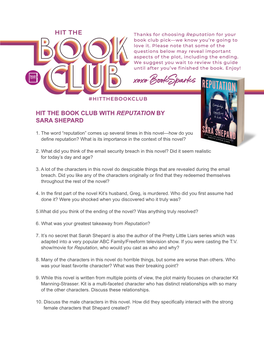 Hit the Book Club with Reputation by Sara Shepard