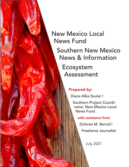Southern Project Coordi- Nator, New Mexico Local News Fund with Assistance from Dolores M