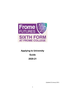 Applying to University Guide 2020-21