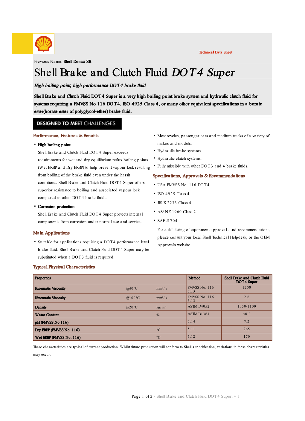 Shell Brake and Clutch Fluid DOT 4 Super