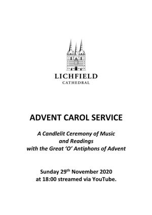 Order of Service for Advent Sunday Carol Service