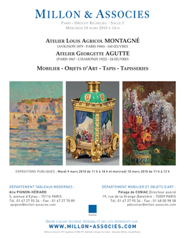 Atelier Louis Agricol Montagné (Avignon 1879 - Paris 1960) - 160 Œuvres Atelier Georgette Agutte (Paris 1867 - Chamonix 1922) - 24 Œuvres