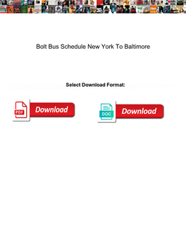 Bolt Bus Schedule New York to Baltimore
