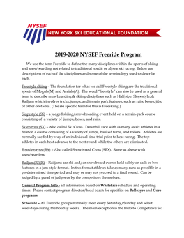 ​ ​2019-2020 NYSEF Freeride Program