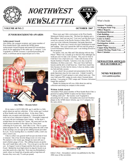 Northwest Newsletter Vol
