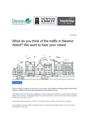 What Do You Think of the Traffic in Newton Abbot? We Want to Hear