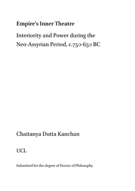 Empire's Inner Theatre: Interiority and Power in the Neo-Assyrian Empire