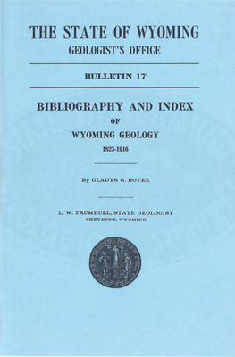 Wyoming Geology 1823-1916