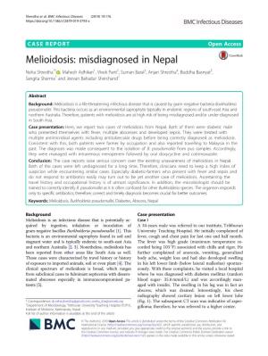 Melioidosis: Misdiagnosed in Nepal