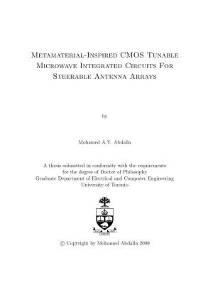 Metamaterial-Inspired CMOS Tunable Microwave Integrated Circuits for Steerable Antenna Arrays