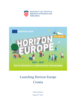 Launching Horizon Europe Croatia