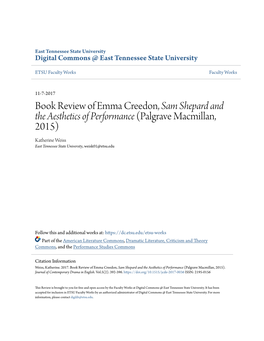 Palgrave Macmillan, 2015) Katherine Weiss East Tennessee State University, Weisk01@Etsu.Edu