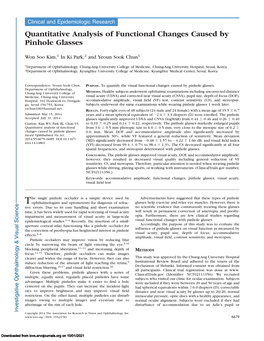 Quantitative Analysis of Functional Changes Caused by Pinhole Glasses