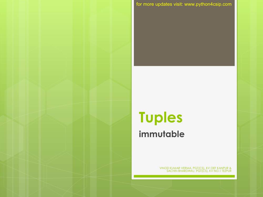 Tuples Immutable