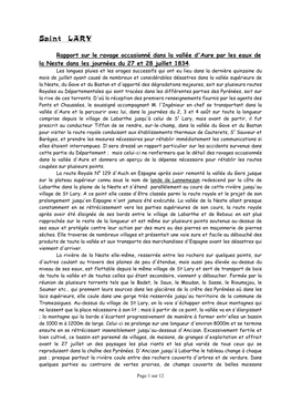 Rapport Sur Le Ravage Occasionné Dans La Vallée D'aure Par Les Eaux De La Neste Dans Les Journées Du 27 Et 28 Juillet 1834