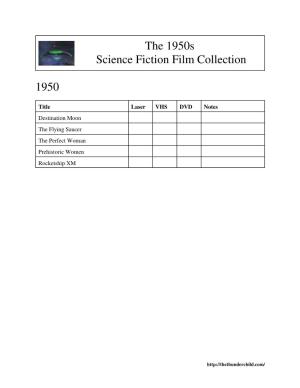 1950S Science Fiction Film Checklist