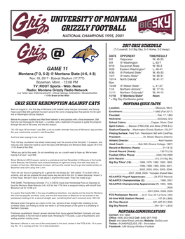 University of Montana Grizzly Football National Champions 1995, 2001