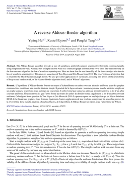 A Reverse Aldous-Broder Algorithm