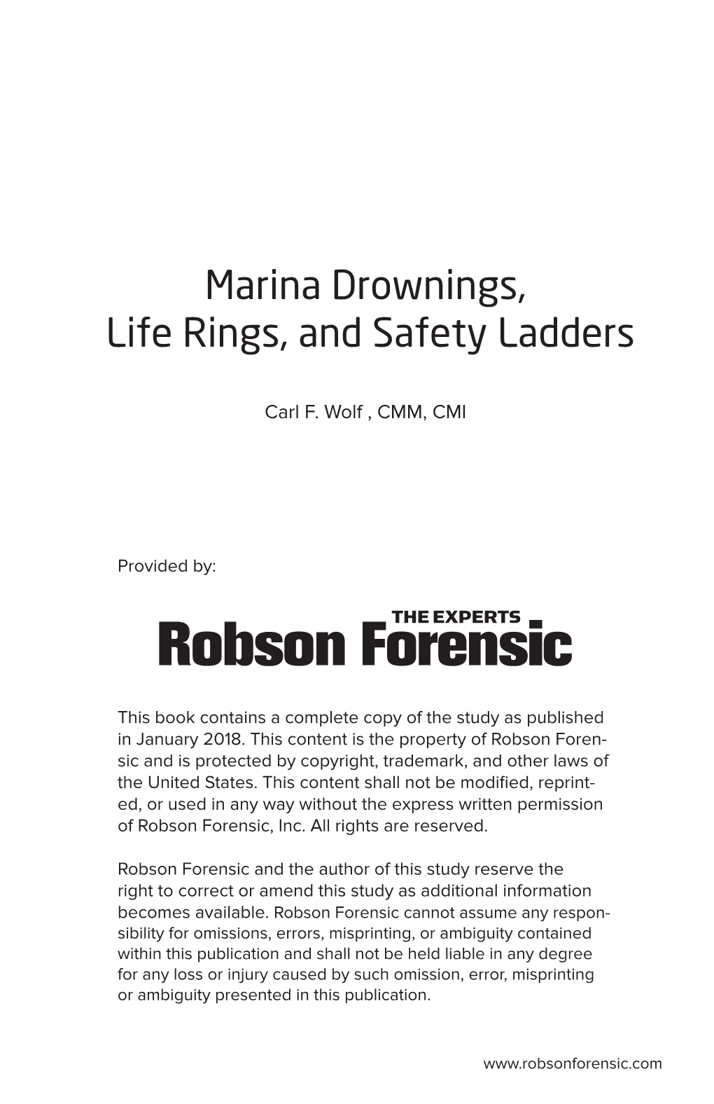 Marina Drownings, Life Rings, and Safety Ladders