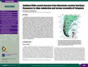Southern Chile Crustal Structure from Teleseismic Receiver Functions: Responses to Ridge Subduction and Terrane Assembly of Patagonia