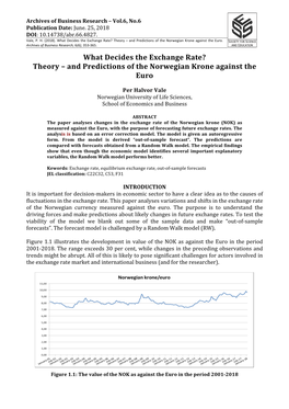 What Decides the Exchange Rate? Theory – and Predictions of the Norwegian Krone Against the Euro