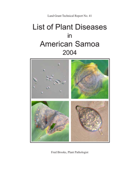 List of Plant Diseases American Samoa
