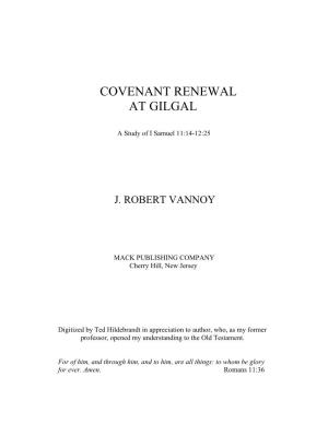 Covenant Renewal at Gilgal