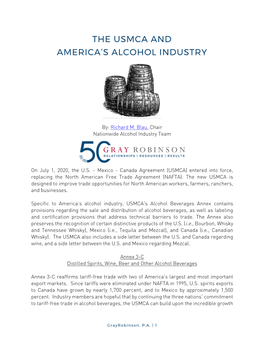 The Usmca and America's Alcohol Industry