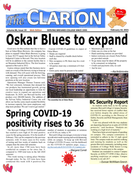 The Clarion, Vol. 86, Issue #19, Feb. 10, 2021