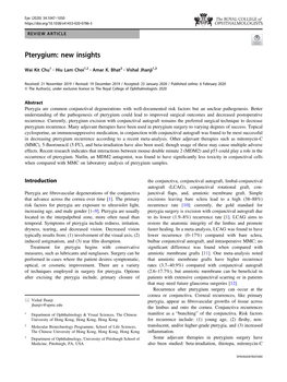 Pterygium: New Insights