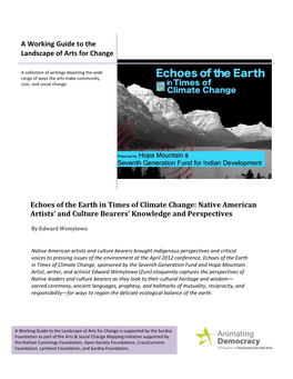 Echoes of the Earth in Times of Climate Change: Native American Artists’ and Culture Bearers’ Knowledge and Perspectives