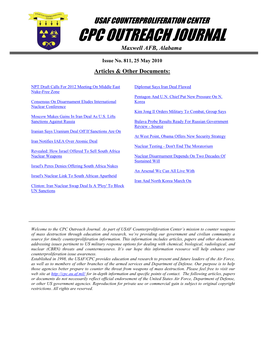 USAF Counterproliferation Center CPC Outreach Journal #811