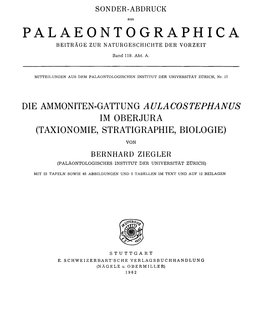 Aulacostephanus Im Oberjura (Taxionomie, Stratigraphie, Biologie)