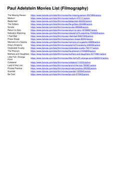 Paul Adelstein Movies List (Filmography)