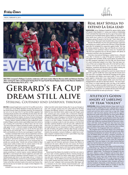 Gerrard's FA Cup Dream Still Alive