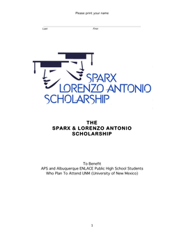 The Sparx & Lorenzo Antonio Scholarship