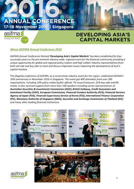 About ASIFMA Annual Conference 2016