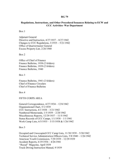 RG 79 Regulations, Instructions, and Other Procedural Issuances