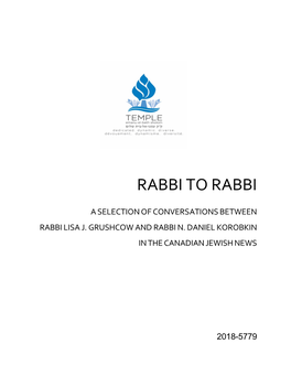 Rabbi to Rabbi