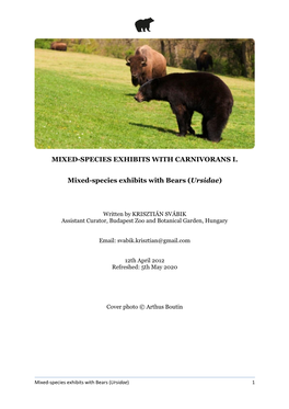 Mixed-Species Exhibits with Bears (Ursidae)