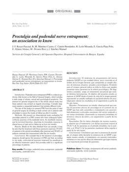 Proctalgia and Pudendal Nerve Entrapment: an Association to Know