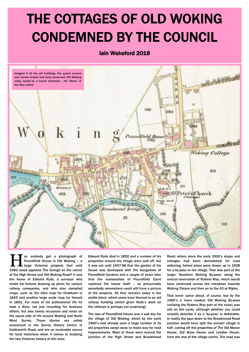 THE COTTAGES of OLD WOKING CONDEMNED by the COUNCIL Iain Wakeford 2018