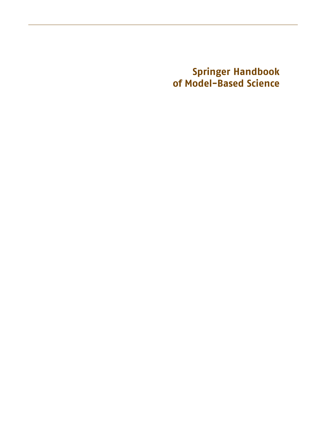 Springer Handbook of Model-Based Science