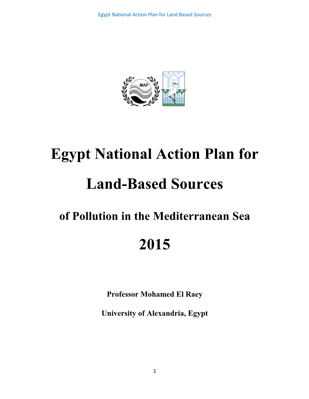 Egypt National Action Plan for Land-Based Sources